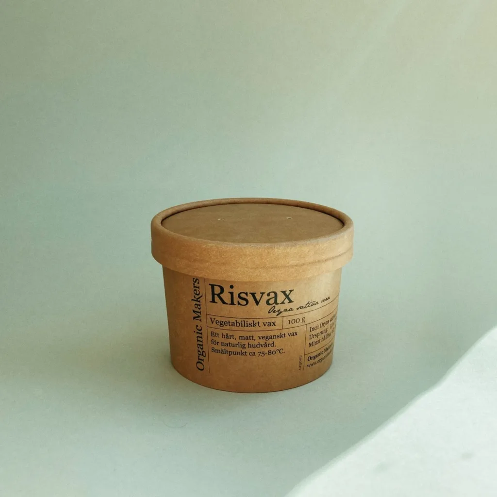 Risvax för DIY hudvård i pappburk