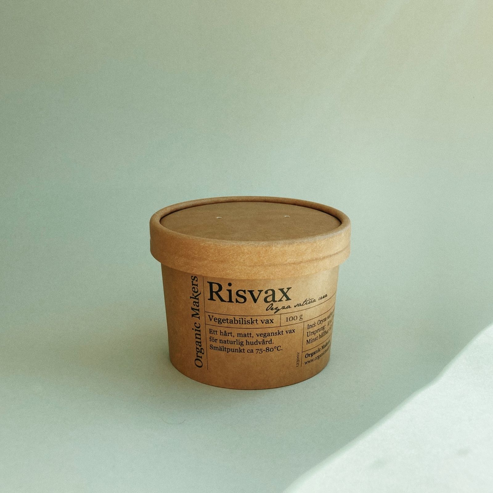 Risvax för DIY hudvård i pappburk