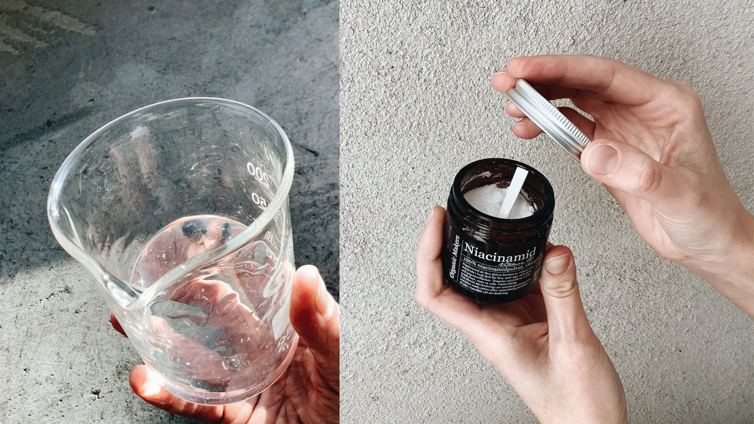 Enkelt fuktgel & creme med niacinamid