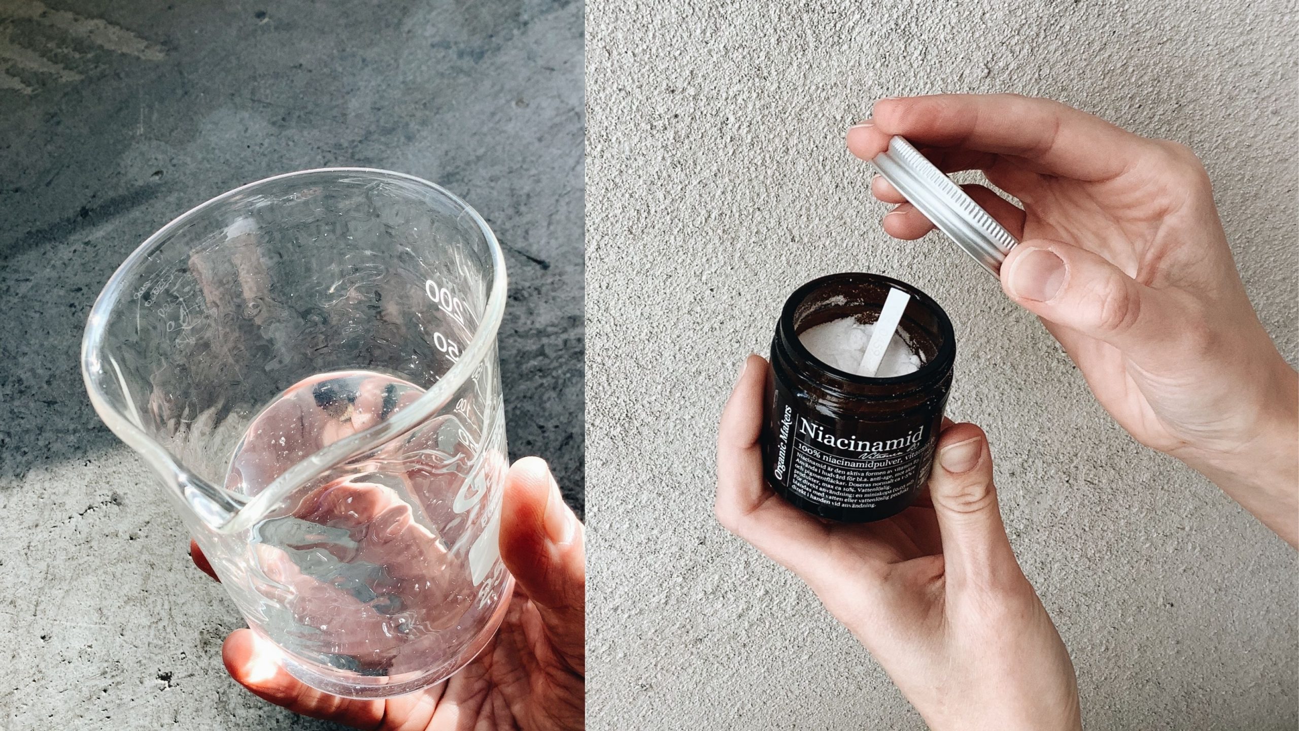 Enkelt fuktgel & creme med niacinamid