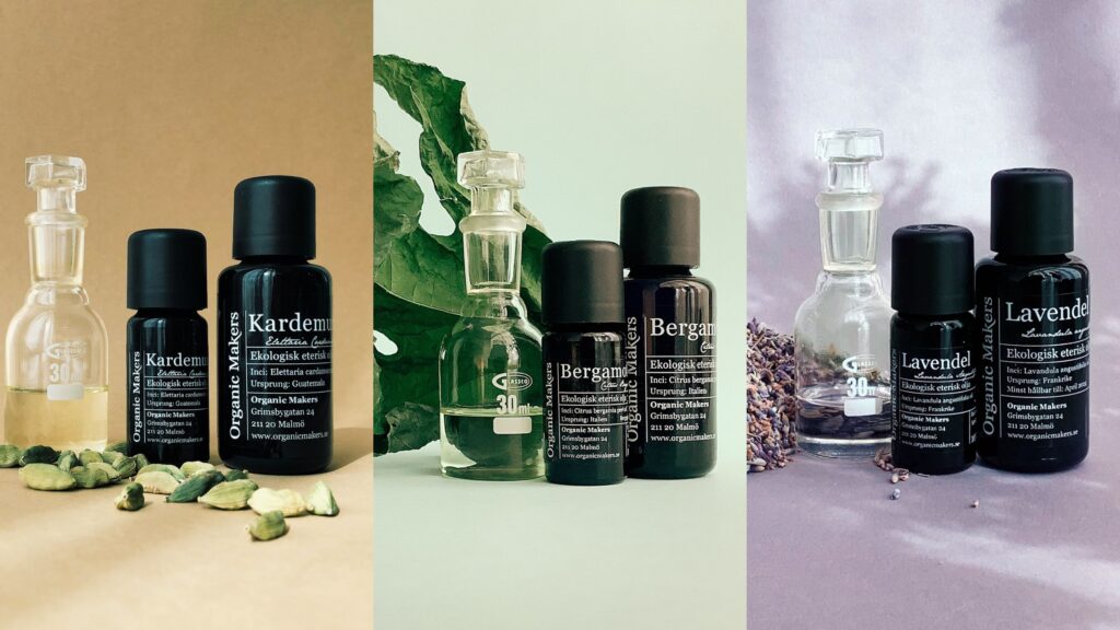 Eteriska oljor Kardemumma, bergamott och lavendel