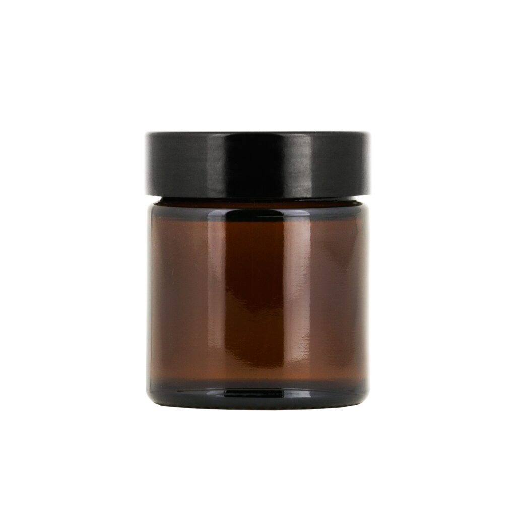 Brun glasburk 30 ml med lock