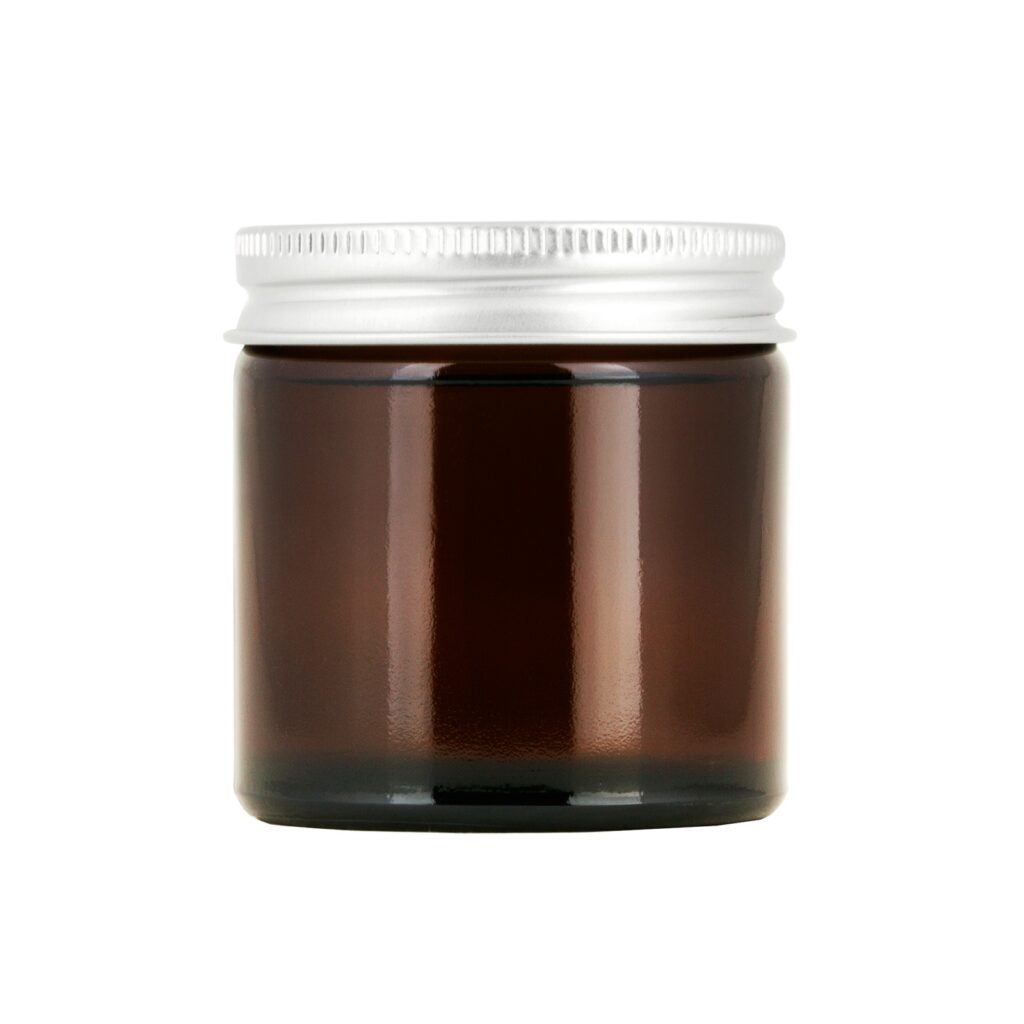 Brun glasburk 60 ml med lock