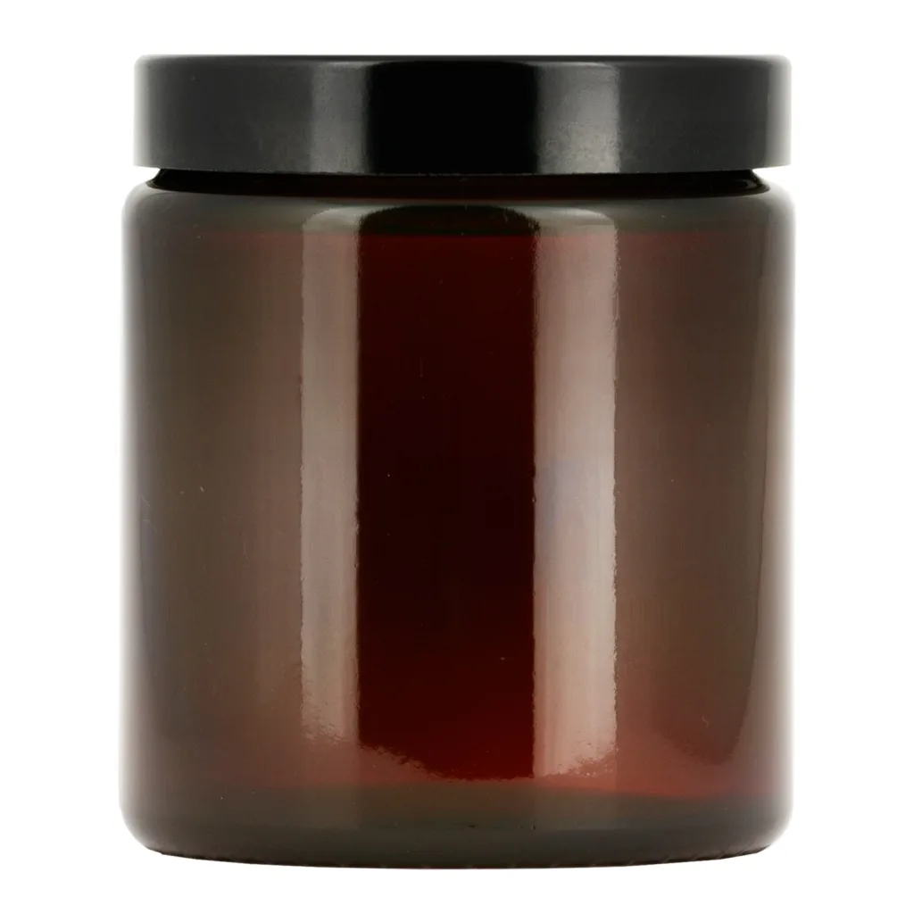 Brun glasburk 160 ml med lock