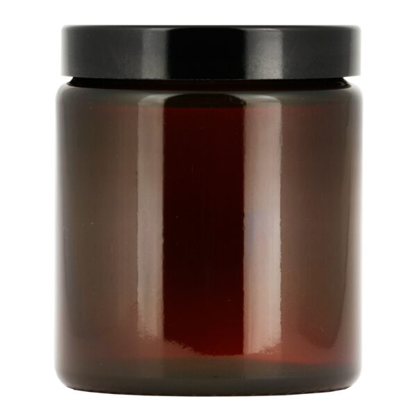Brun glasburk 160 ml med lock