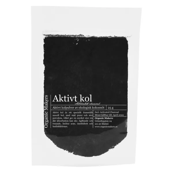 Aktivt kolpulver - för hudvård