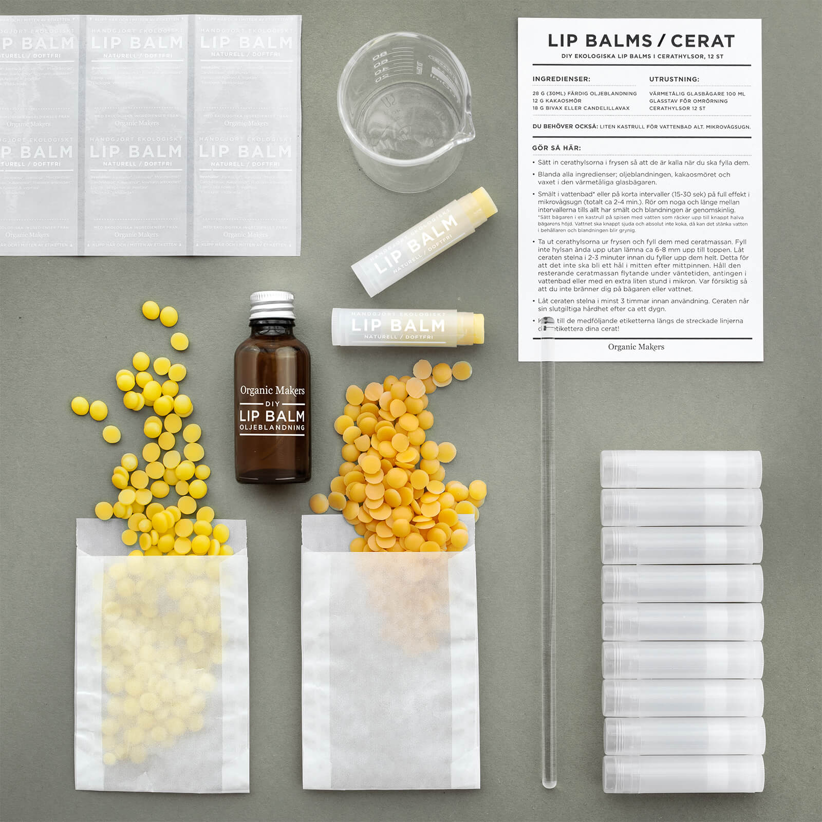 DIY kit lip balms cerat läppbalsam
