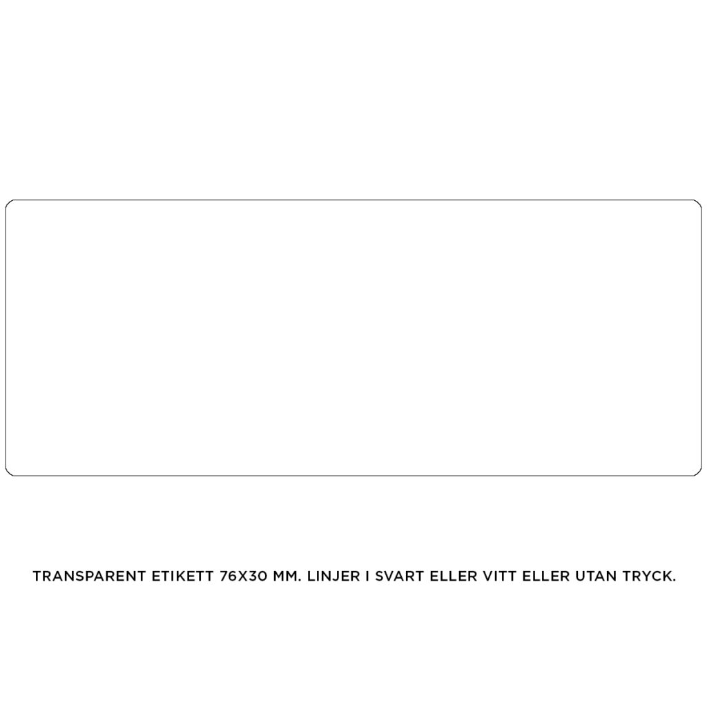 Etiketter transparenta 76 x 30 mm