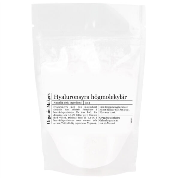 Hyaluronsyra högmolekylär för DIY hudvård - organicmakers.se
