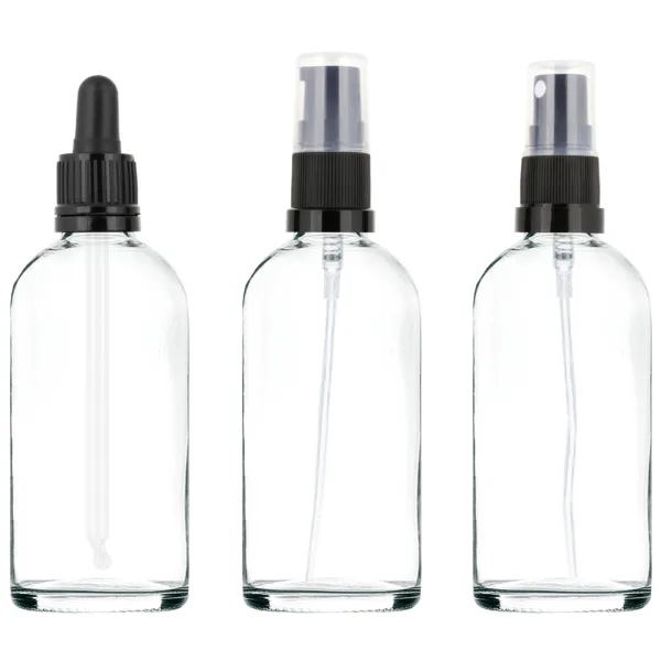 klar glasflaska 100 ml med kork