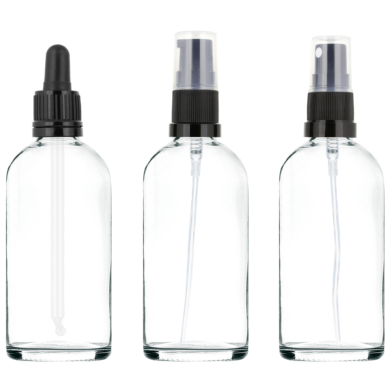 klar glasflaska 100 ml med kork