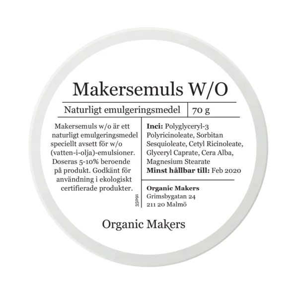 Makersemuls w/o naturligt vatten-i-olja emulgeringsmedel