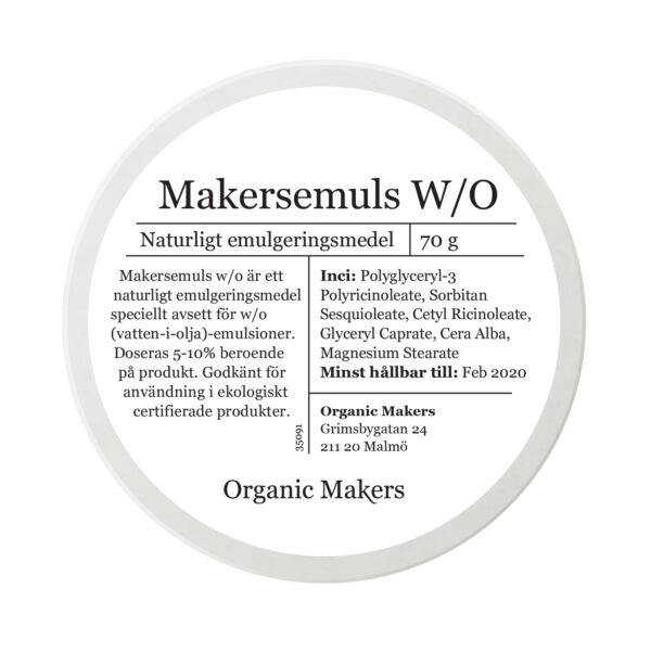 Makersemuls w/o naturligt vatten-i-olja emulgeringsmedel