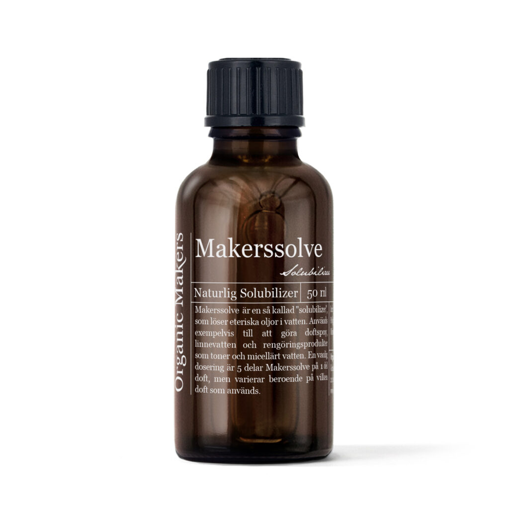 Makerssolve solubilizer - löser eteriska oljor i vatten - organicmakers.se