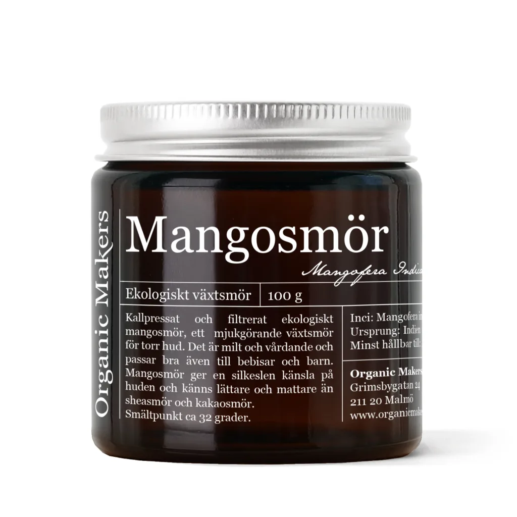 Mangosmör ekologiskt i brun glasburk