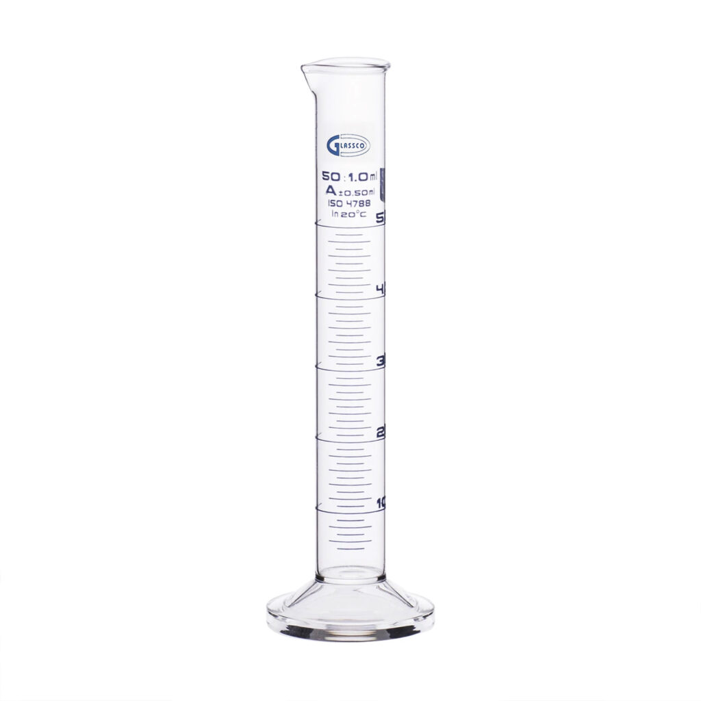 Mätcylinder 50 ml i glas
