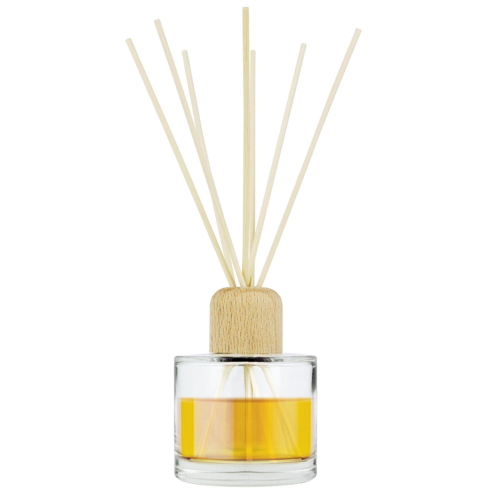Parfymflaska i glas med doftstickor