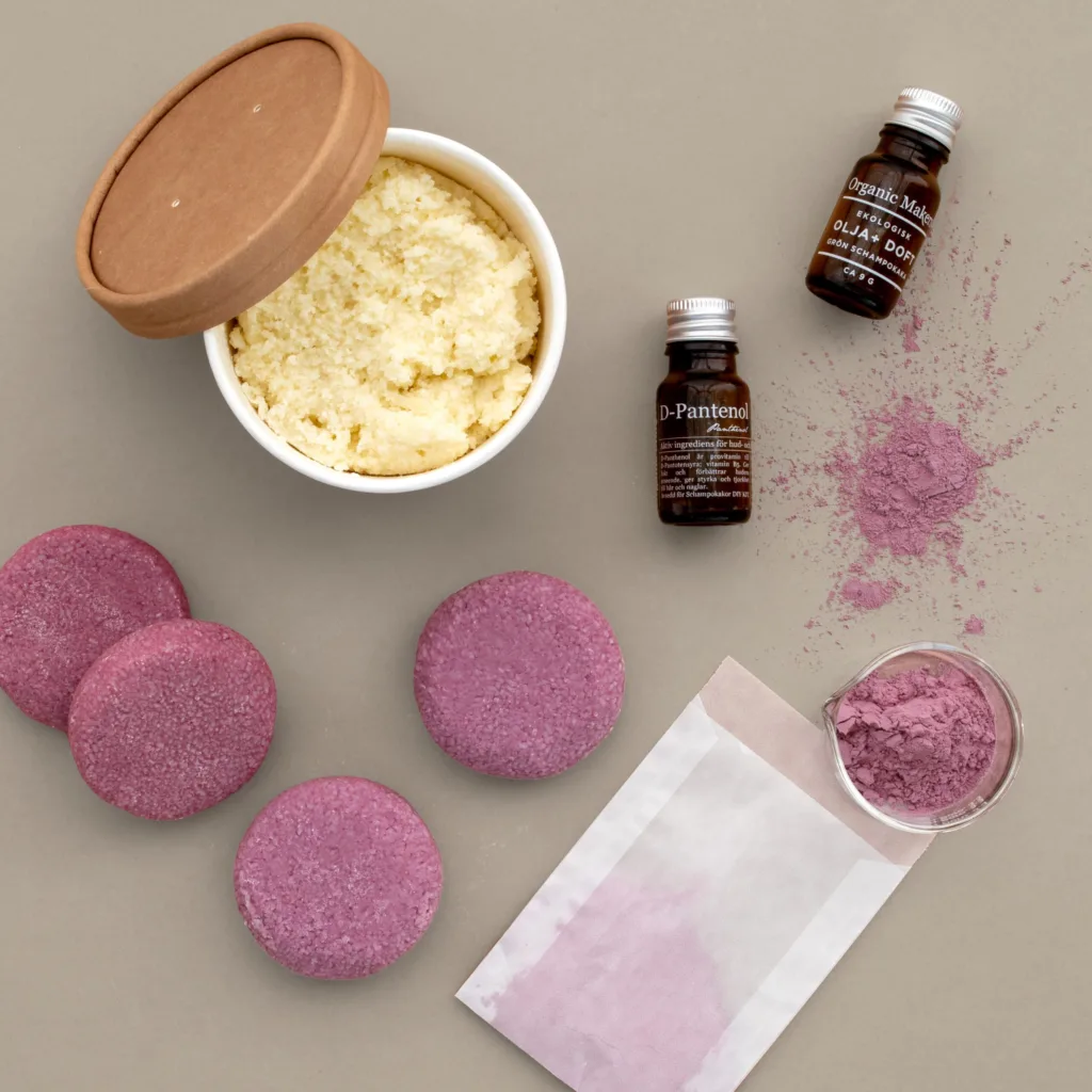 Schampokakor DIY KIT - pH-balanserade sulfatfria hibiskus ros