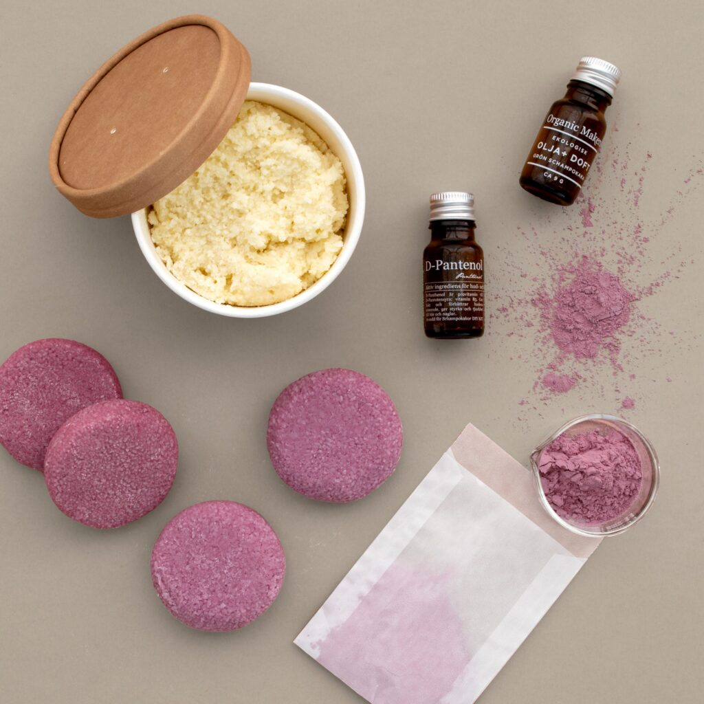 Schampokakor DIY KIT - pH-balanserade sulfatfria hibiskus ros