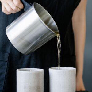 Smältkanna för ljusvax rostfri 1.8 liter