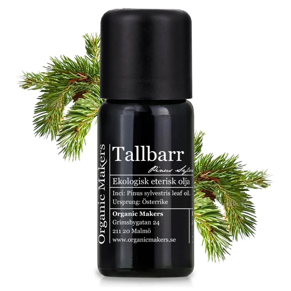 Tallbarr eterisk olja i uv-skyddande glasflaska