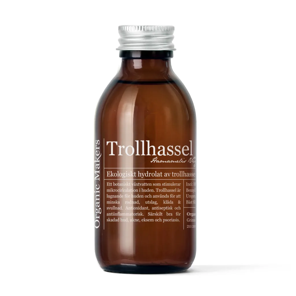 Trollhasselhydrolat eko för hudvård - witch hazel - organicmakers.se