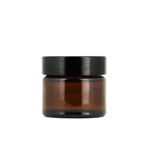 Brun glasburk 15 ml med svart lock