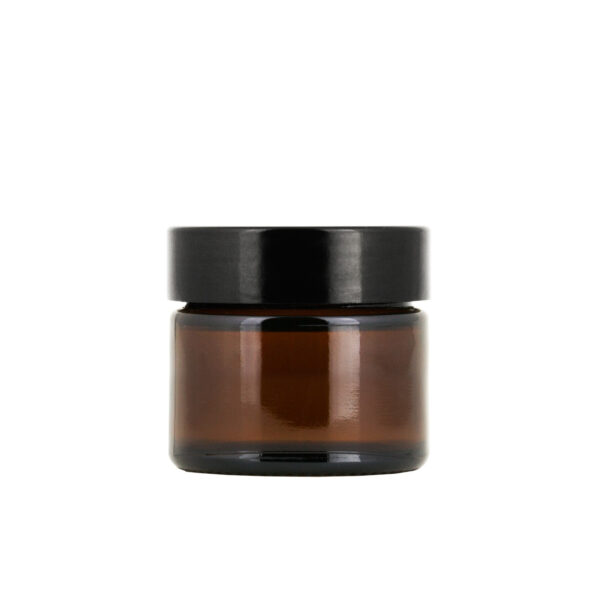 Brun glasburk 15 ml med svart lock