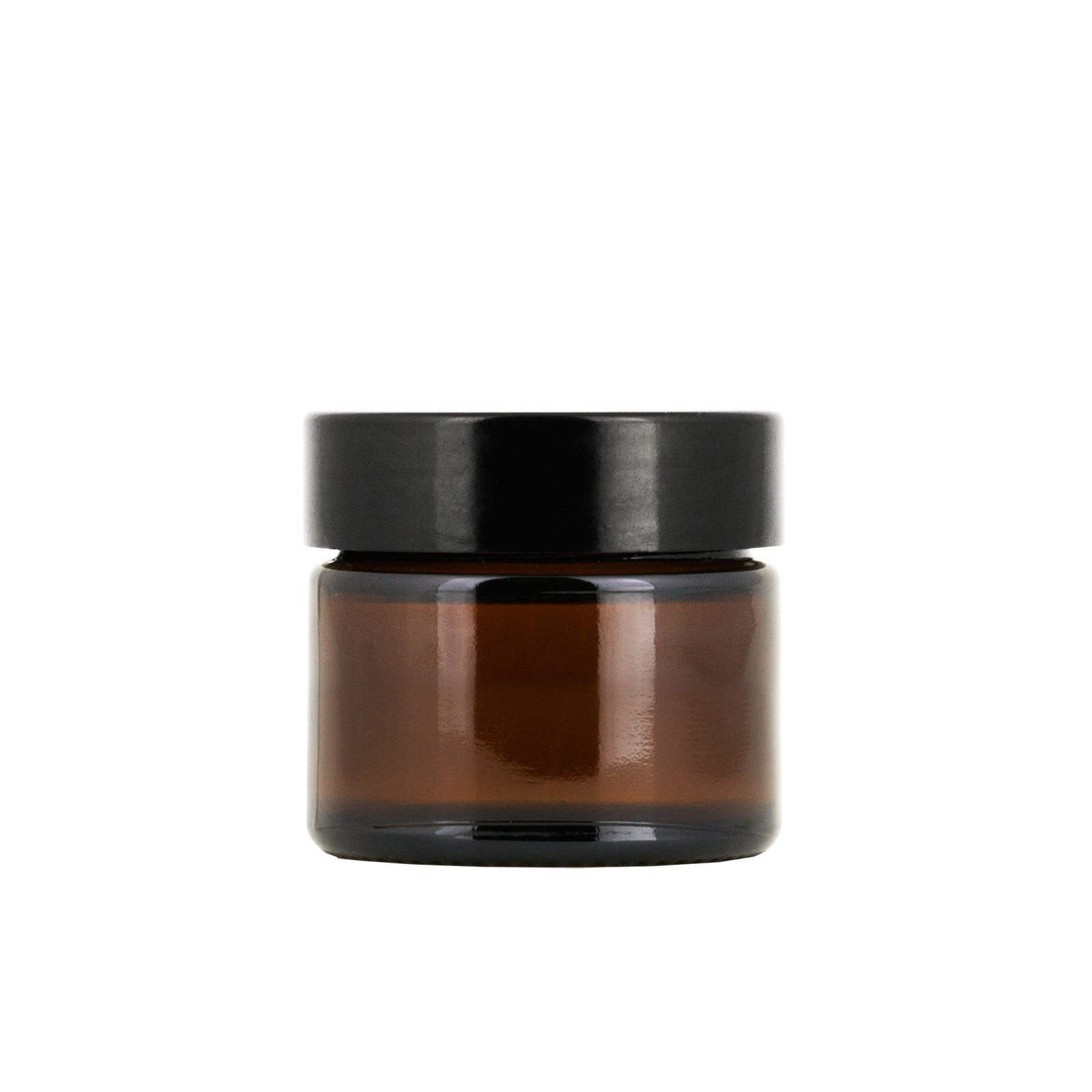 Brun glasburk 15 ml med svart lock