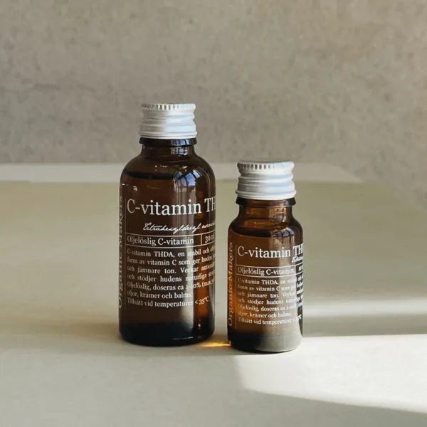 C-vitamin THDA för DIY hudvård, 30 ml och 10 ml i glasflaska